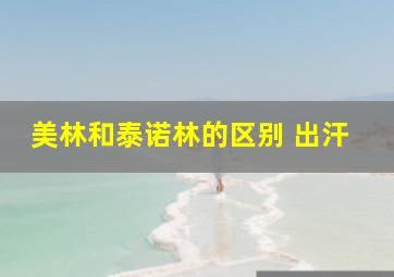 美林和泰诺林的区别 出汗